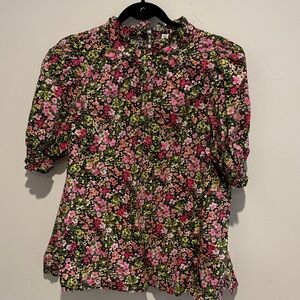 Crown & Ivy Floral Blouse - Pink and Green